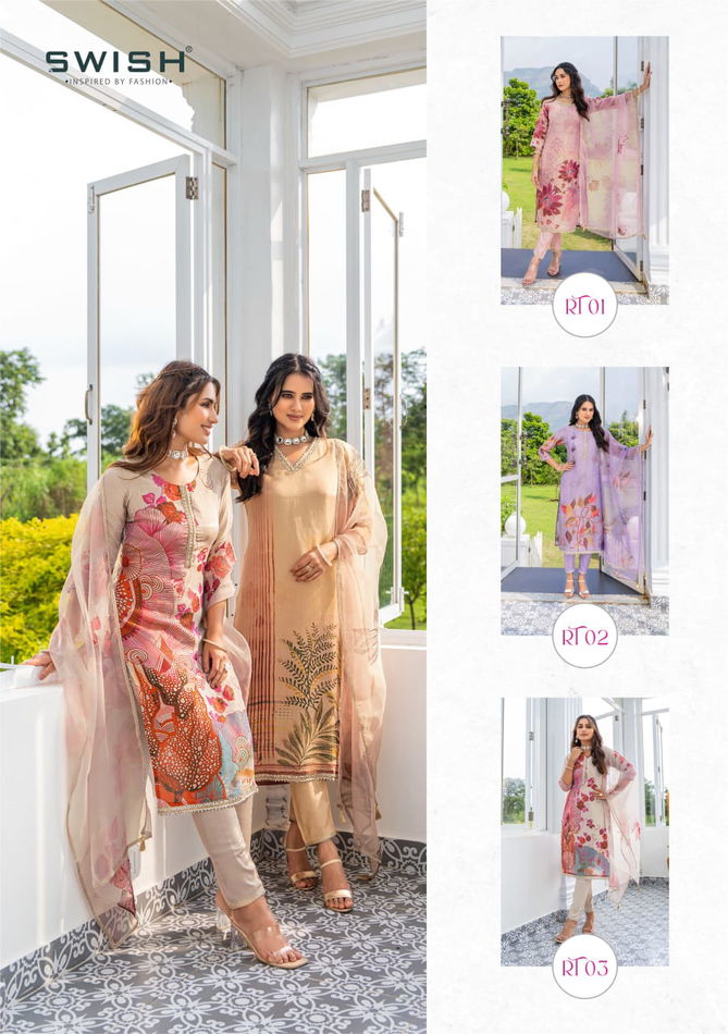 Rich Tissue By Swish Designer Kurti With Bottom Dupatta Wholesale Shop In Surat